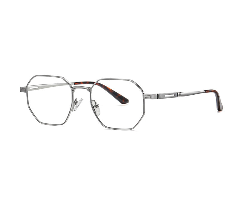 Silver Frame: 4-in-1 Magnetic Blue Light Glasses