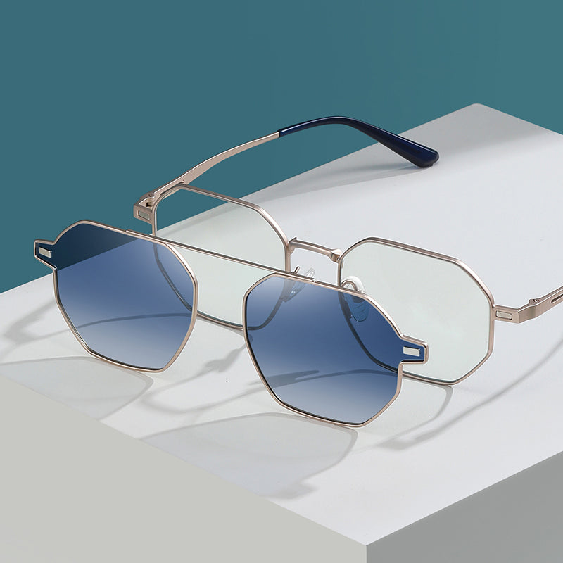 Half Gold Frame: 4-in-1 Magnetic Blue Light Glasses