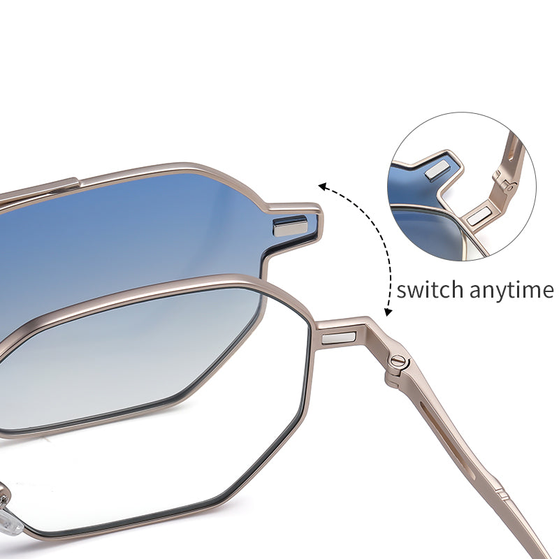 Half Gold Frame: 4-in-1 Magnetic Blue Light Glasses